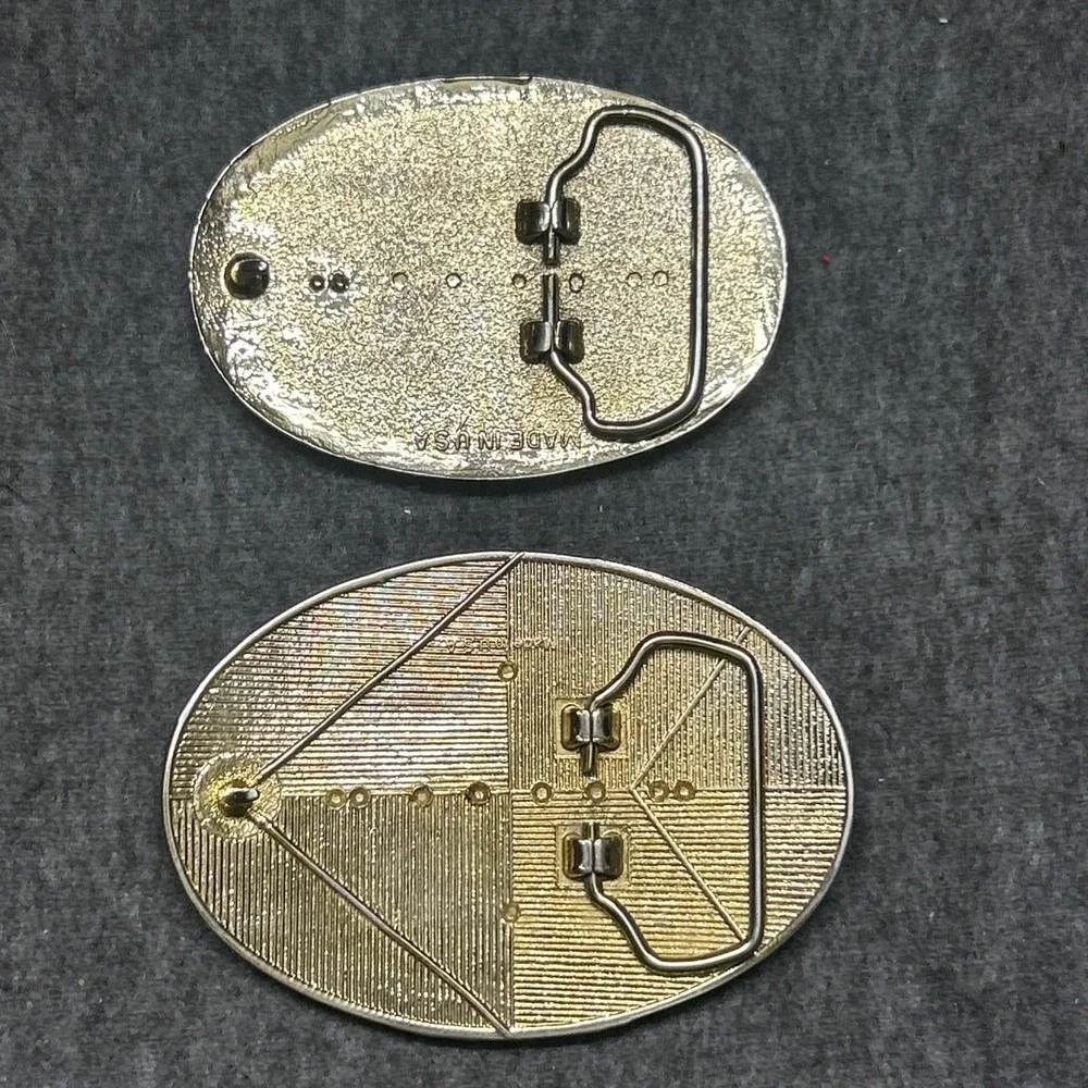 Shriner's Emblem Belt Buckle Gold Chrome‎ Masonic Brotherhood Oval 4